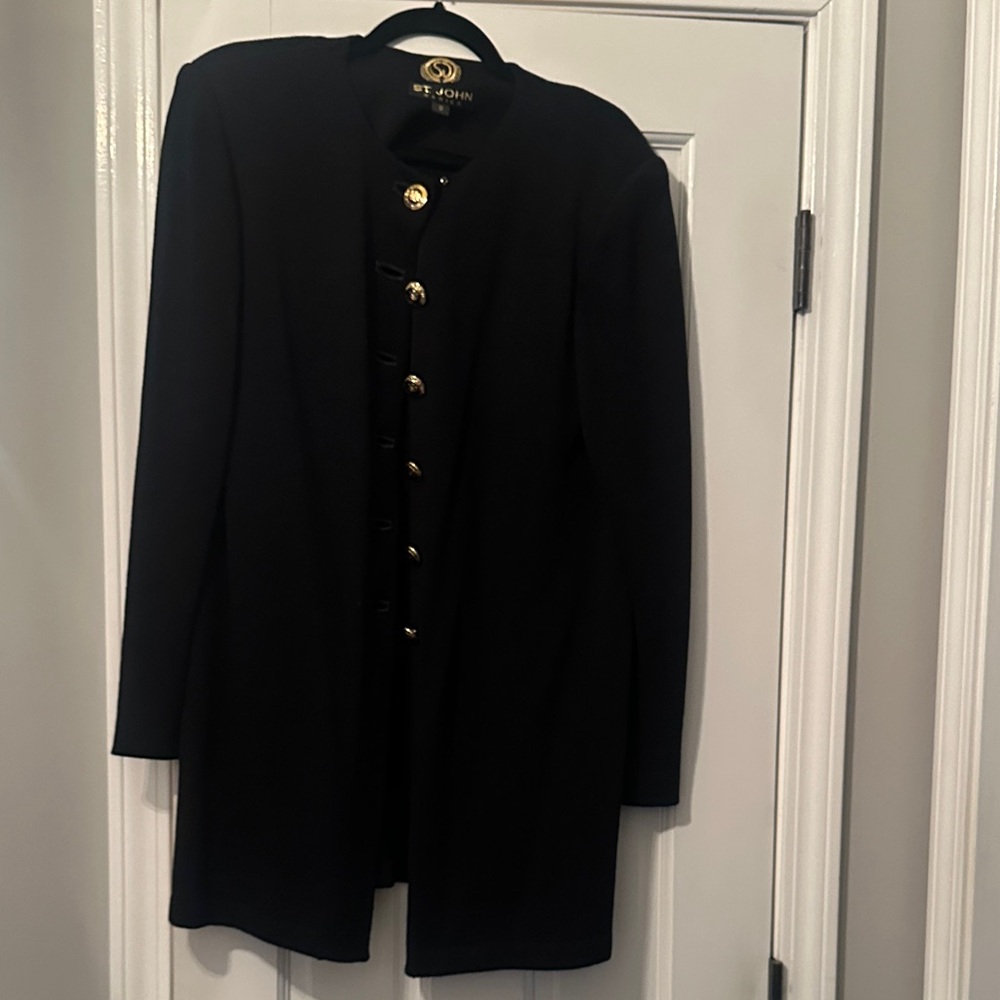 St. John Black Knitwear with Gold Accent